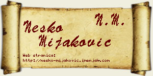 Neško Mijaković vizit kartica